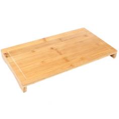 Dimensions: 20.5L x 11.5W x 2H inches. Traditional natural bamboo cutting board. Natural bamboo is hard and water-resistant. Hooks over counter for stability and convenience. Dovetail construction is strong. Natural satin finish. The Over the Sink Cutting Board keeps your workspace clean and dry by capturing wayward juices, corralling them in a drain track and coaxing it all directly into the sink. This extra wide cutting board can straddle the sink so you can wash and prepare at the same time without a soggy countertop. Bamboo is perfect for cutting boards: hard, strong, water-resistant, and light. Made from thick laminated strips of bamboo, it's as handsome as it is practical. About Lipper InternationalLipper International provides exceptionally valued kitchen, home & office organizers including the Soho Spice Collection; single serve coffee pod organizers; kitchen pantryware, cutting boards and tools; serving & entertaining accessories; and children's furniture and toy chests. Lipper uses the finest quality materials including stainless steel, bamboo, acacia wood, chrome- and powder-coated metals and other fine quality hard woods. Known for product functionality as well as beauty and quality craftsmanship, Lipper International combines quality, style, service, and price into every product and collection it offers.