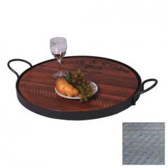 Enjoy the rustic style of a country vineyard in the comfort of your own home with the 2 Day Designs Cask and Crown Tray (4053P, 4053R, 4053W, 4053O, 4053B, 4053C, 4053F). Ideal for entertaining, this elegant serving tray is handmade from recycled materials which gives each and every piece a distinctly unique look. Serve up appetizers, cheese, fruit and of course wine, on this impressively designed and functional piece. Made from old white oak wine barrels, the tray has been hand sanded and stained which gives each piece unique character. The base of the tray is a solid steel construction which helps you easily carry the tray from your kitchen to the table and serve your guests in style. Environmentally Conscious: Made from recycled high quality white oak wine barrels, this piece has a unique history and aesthetic Hand Finished: The solid wood serving tray is sanded down and stained by hand Made In America: All 2 Day Designs products are made in and ship from the U.S.