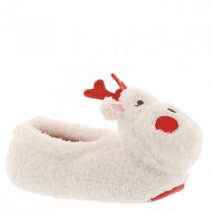 The faint pattering of hooves on the roof aren't half as awe-inspiring as the look your child will have when they place these winter wonderland winners on their feet! Bring home a little holiday cheer with the Glitzy 2 slipper. Cozy pull-on slipper with plenty of room for a custom fit. Plush, faux-fur upper hosts a dimensional reindeer face.3-D antlers and ears along the vamp and embroidered features bring the cheerful creature to life. Textile lining offers a soft and comfortable environment for your feet. Foam cushioned footbed for all-day comfort. Durable textile bottom with non-slip tread for sure footing indoors. Imported. Measurements: Weight: 2 ozProduct measurements were taken using size LG (9-10 Toddler), width M. Please note that measurements may vary by size.