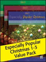 This Value Pack includes Especially Popular Christmas Books 1 2 and 3. The Especially Popular Christmas series contains arrangements of some of the most popular secular Christmas pieces of all times. Pianists of all ages will enjoy these musically satisfying arrangements that are sophisticated yet accessible. Book 1 Titles - Christmas Waltz Frosty the Snowman The Holly and the Ivy (There's No Place Like) Home for the Holidays Jingle Bells Let It Snow&#33; Let It Snow&#33; Let It Snow&#33; Nuttin' for Christmas There Is No Christmas Like a Home Christmas. Book 2 Titles - Blue Christmas Have Yourself a Merry Little Christmas I'll Be Home for Christmas Mele Kalikimaka Santa Baby Santa Claus Is Comin' to Town Sleigh Ride Up On the Housetop. Book 3 Titles - Believe Blue Christmas The Gift Home for the Holidays Mistletoe and Holly O Holy Night Winter Wonderland. (If purchased separately the total retail price of the Value Pack is &#36;23.97.) "These pieces have a good deal of pedagogical merit. They offer rhythmic challenges extended legato patterns in both hands a variety of articulations and ample opportunity to teach expressive phrasing and legato pedaling." - Clavier Companion Arr. Dennis Alexander. Features Series - Especially Category - Promotional Packet Format - Packet Instrument - Piano Level - Early Intermediate / Late Intermediate