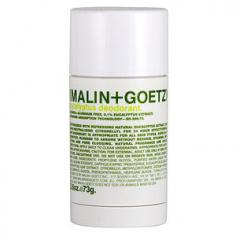 Refresh Yourself Refreshing and effective, Malin + Goetz Eucalyptus Deodorant is appropriate for both men and women. The alcohol and aluminum-free formula is synthesized with natural eucalyptus extract and odor-neutralizing citronellyl for 24-hour effectiveness without clogging pores. Blended to absorb without residue, staining or irritation, Eucalyptus Deodorant applies to skin clear, eliminating wait-time for dressing and other daily activities. Unisex, alcohol and aluminum-free deodorant Naturally odor neutralizing Clear stick formula will not stain clothes or leave residue Especially Suited For: All skin types, especially sensitive skin Essential Elements: Eucalyptus Deodorant is enriched with eucalyptus leaf extract which has healing, anti-fungal, anti-inflammatory and antibacterial properties and citronellyl which neutralizes odors. Size: 2.6 oz. Free of: Parabens, silicones, synthetic dyes, waxes, harsh detergents, dyes, synthetic perfumes For Best Effect: Apply daily to clean underarms. Appropriate for underarms after shaving.