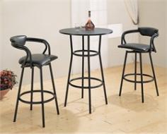 Coaster - Pub Tables - 2383 - Create a relaxed environment with the casual styling of this bar table. The round black top and black pedestal base keep the composition simple, while generous curves and bold lines add a hint of flair. Pair with matching bar stool and enjoy a drink or a casual meal. Metal composition Casual style Clean edges and rounded pedestals. Clean Defined EdgesRound shape Single PedestalSmooth finished tops. Metal frame. Specifications: Overall dimensions: 41.5H x 28W x 28D inches Weight: 23.34 lbs.