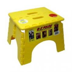 Durable 9-inch folding step stool Constructed from sturdy plastic with skid resistant top Weight capacity: 300 lbs. Available in black blue green red white and yellow Overall dimensions: 9L x 13.5W x 11.5 inches. Even a compact stool can raise you up to bold new heights! The B and R Plastics 9 in. EZ Foldz Step Stool makes it easy to reach any cupboard paint the ceiling clean a fan or help your kids reach the sink to brush their teeth. It folds easily for convenient space-saving storage and features a handle for comfortable carrying. Constructed of sturdy plastic with a skid resistant surface the B and R Plastics 9 in. EZ Foldz Step Stool is highly durable and above all else: reliable. Choose from a variety of finishes including black blue green red white and yellow and match your stool to your home decor. Measures 9L x 13.5W x 11.5H inches. About B & R Plastics IncB & R Plastics Inc is a privately owned company based out of Denver Colorado. These expert mold makers have been in the trade since 1982 their skills have only improved with time. There isn't a form of molding that they haven't touched; medical injection molding ceramics automotive and more are all second nature to this crew. Their innovative designs and affordable prices have made B & R Plastics a name customers can depend on for all of their plastic needs. Color: Yellow.