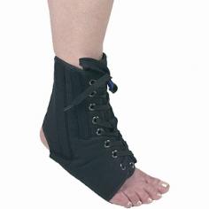 Maxar Canvas Ankle Brace (NAN-115) is made with heavy canvas material and soft flannel lining for comfort and longer usage. Four anatomically shaped aluminum stays ensure better support and help stabilize the ankle. Lace-up design maximizes support of the ankle joint and ensures better lateral fit. The tongue and side panels are lined for extra comfort. Lightweight and breathable fits easily in most shoes. Fits right or left ankle. Size: XL. Colors: Black. Highly recommended by Doctors for: Greater stabilization of the ankle joint. Rehabilitation after cast removal or following ankle surgery. Support following a moderate strain or sprain. Prevention during sports or highly strenuous physical activities.