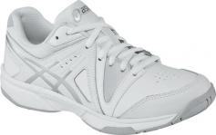 Settle in for a lightweight, supportive ride with the ASICS GEL-Gamepoint GS shoe. Designed with active tennis players in mind, this athletic shoe features a breathable leather and mesh upper with synthetic overlays that provide support during lateral movements. The heel is lined with P.H.F. memory foam for an exacting fit; the Propulsion Trusstic System mimics connective tissue in the foot by creating tension as foot enters propulsion stage so that you can run better, longer. Rearfoot and forefoot GEL cushioning absorbs shock and enhances comfort; an EVA midsole lends support. The abrasion-resistant rubber outsole of the ASICS GEL-Gamepoint GS sneaker features a herringbone tread pattern for reliable traction and lasting durability.