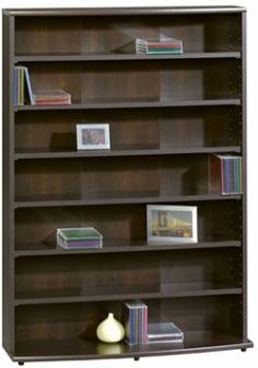 This contemporary Sauder storage bookcase has a place for all your media. PRODUCT FEATURES: Adjustable shelves offer custom storage. PRODUCT DETAILS: 45.35"H x 32.44"W x 9.48"D MDF/paper Wipe clean Assembly required Manufacturer's 5-year limited warranty Model no. 409110 Promotional offers available online at Kohls.com may vary from those offered in Kohl's stores. Size: One Size. Color: Brown. Gender: Unisex. Age Group: Adult. Material: Paper/Mdf.