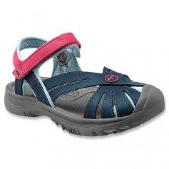 Respect her need for adventure by outfitting her in the KEEN Rose Sandal sandal. This girls' athletic-inspired sandal boasts an easy-care, strappy leather upper with an adjustable hook-and-loop strap for a snug, secure fit. A hydrophobic mesh lining encourages breathability but also provides water resistance; a contoured arch delivers hours of comfort and support.