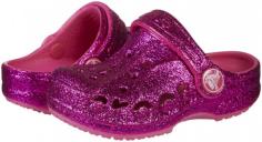Crocs Baya Glitter (Infant/Toddler/Youth) - Vibrant Violet/Fuchsia Crocs, Inc. is a rapidly growing designer, manufacturer and retailer of footwear for men, women and children under the Crocs brand. All Crocs brand shoes feature Crocs' proprietary closed-cell resin, Croslite, which represents a substantial innovation in footwear. The Croslite material enables Crocs to produce soft, comfortable, lightweight, superior-gripping, non-marking and odor-resistant shoes. These unique elements make Crocs ideal for casual wear, as well as for professional and recreational uses such as boating, hiking, hospitality and gardening. The versatile use of the material has enabled Crocs to successfully market its products to a broad range of consumers.