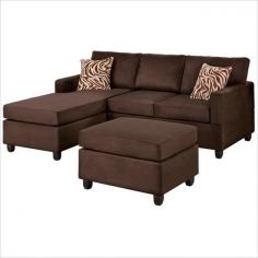 Poundex - Sectionals - F7661 - This sectional collection is available in a multitude of colors in a smooth microfiber. Its versatility and style is great for den and standard living room spaces. Accented with brown and white zebra print pillow, This collection also features a classic plush cocktail ottoman. Enjoy the experience of modern decor with a practical and functional composition. Reversible 3-piece sectional sofa set from Bobkona; includes 2-person sofa, L/R-reversible chaise, and 32-inch-by-24-inch ottoman Hardwood frames and legs; upholstered in durable, stain-resistant microfiber With pocket inner spring coils for supportive seat cushions; quality poly fiber fill in 3 back cushions Home assembly required; cushions, parts, hardware, and tools packed under fabric flap in base frames Includes 2 accent pillows Specifications: Overall Dimensions: 35 H x 83 W x 65 DWeight: 180 lbsspot clean only