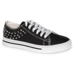 Take your canvas shoes to the next level with these studded sneakers by Gia-Mia. In black. SHOE FEATURES Stud detail Non-marking indoor and outdoor sole SHOE CONSTRUCTION Canvas upper Fabric lining TPR outsole SHOE DETAILS Lace-up closure Padded footbed Promotional offers available online at Kohls.com may vary from those offered in Kohl's stores. Size: 9. Color: Black. Gender: Female. Age Group: Kids. Material: Canvas/Lace.