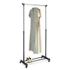 Are your closets overflowing? Solve your storage needs with Whitmor's Adjustable Garment Rack. The height adjusts from 41" to 66", making it the perfect choice for any garment length. Great for storing special occasion or seasonal garments or to hang freshly laundered clothing in your laundry room. This unit includes a durable chromed steel hanging rod and is easy to assemble.