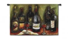 The Wine Still Life tapestry wall hanging has texture not found in any other art form. The combination of the colors and weaves create a unique art experience that changes with each angle. See for yourself why tapestries have proven their worth for over a thousand years. Grapes and wine have inspired tapestries for over 1,000 years. Our Vineyard collection will take you away and set the mood. The calming nature of the tapestry will intoxicate you as you are lost in the art. Come in and have a drink. True tapestries are woven works of art. All of our Fine Art Tapestries are woven on jacquard looms and utilize between nine and seventeen miles of thread in each design. The color palates of the warp and weft threads work in concert to achieve a broad range of colors on the face of the tapestry. Tapestries have texture not found in any other art form. The combination of the thread colors and weaves create a unique art experience that changes with each viewing angle. See for yourself why tapestries have proven their worth for over a thousand years. About Fine Art Tapestries: Nestled in the Blue Ridge Mountains just south of Asheville, North Carolina, Fine Art Tapestries finds its home in a town of less than 1,000 residents. The tranquility of the area is unsurpassed. As craftsmen and artisans, they have established a worldwide reputation for our work and ship our tapestries to all points on the globe. Fine Art Tapestries are quality weavers with an attention to detail that can only be found in classic American-made products. Please Note: Tassels, Rods and Finials shown are not included. All of our tapestries are special order items. Most orders will ship within 3 - 5 business days of purchase. For More Information on Tapestry Wall Hangings, Please Visit the Following Decor Articles: Tips on Hanging a Wall TapestryDecorating with Tapestry Wall HangingsA Forever Classic - Fine Art Tapestry Wall HangingsYou Can HEAR the Difference Tapestries Make