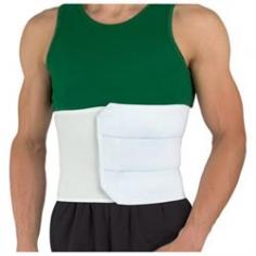 Support and lift your abs with the Nylon Abdominal Binder 9"x30"x45" elastic belly wrap. Excellent for post-surgery and post-natal wear, this fitted abdominal binder decreases pressure and contains the belly area, including bandages and tubing. Measuring 9" high and adjustable from 30" wide to 45" wide, the binder has a hook-and-loop closure for a custom fit. The smooth, flexible elastic nylon provides maximum comfort and abdominal support discreetly under clothing. Size: 30" to 45". Color: White.