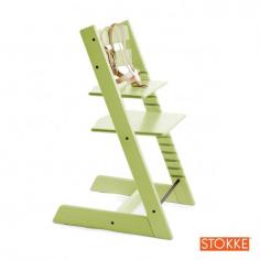 The Trend Collection by Stokke includes 4 fashion colors that were chosen to stand out from the Classic Collection. The TRIPP TRAPP&reg; is a sturdy children's chair that grows with your child. It lifts them up so they can be included in activities around the table. Children love interacting with the family. The dining table is more than a place for mealtimes. It's for playing, homework or simply just talking, enjoying quality time together. A child sitting at the same height as an adult at a table stimulates the development of confidence. We believe that life around the table is incredibly important. As an adult, we have the luxury of being able to rest our feet on the floor, allowing us to move freely to get comfortable. For your child, there is no such luxury. TRIPP TRAPP&reg; therefore features a unique, adjustable footrest that brings the floor up to your child. This creates better balance and comfort, as your child can easily shift their weight. By sitting with the feet supported and elbows at table height, your child can move easier and naturally, and use their body without strain. It's all about support, balance and movement. Features: Adjust to be used when a child is ready to sit on his own (around 6 months) through adulthood. Holds up to 300 Lbs. Five-point safety harness. Seat and footrest are adjustable to the size of your child. Ergonomically designed to provide stability, comfort and confidence. Made of cultivated beechwood, providing strong, solid and durable product. Meets US and international safety standards. JPMA certified. 7-year warranty on all wooden components. H 31" x D 19.25" x W 18" Add-On Items Purchased Separately TRIPP TRAPP&reg; Baby set in 11 colors matching TRIPP TRAPP&reg; highchair colors. TRIPP TRAPP&reg; Cushions in 8 textile options: Beige Stripe, Art Stripe, Dots Black, Dots Brown, Denim Blue, Linen Natural, Tales Green (Coated), and Tales Pink (Coated). STOKKE&reg; Table top Note: This is a new version of Tripp Trapp that will only work with the baby set, not with the older baby rail. Gift Wrap not available.