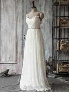 Sweetheart Ivory Chiffon Tulle and Beading Straps Coolest Wedding Dress