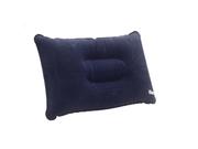 Double Sided Flocking Inflatable Pillow Suede Fabric Cushion Camping Travel Outdoor Office Plane Hotel Portable Folding Dark Blue Material: PVC & Suede Fabric Color: Dark Blue