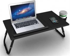 Laptop Tray provides a durable and efficient work surface. The main top angles up to four different angle positions. A cup holder keeps beverages close by. Legs adjust to three different heights. Great for use in laying in bed or sitting in a chair Four tilting work positions to get just the right angle for work Height Adjustable LegsSide mounted Cup Holder to keep your electronics safe Black PVC finish is durable and easy to wipe clean Smooth legs won't tear upholstery Flat side platform will accommodate a mouse Atlantic Laptop Tray with adjustable legs, Black is one of many Computer Desks available through Office Depot. Made by Atlantic.