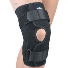 All products on FSAstore.com, the Flexible Spending Account Site, are guaranteed to be FSA Eligible! Steel support hinges help prevent hyper-extension and provide side-to-side support. Sports neoprene for stabilizing compression and therapeutic warmth. Built-in superior horseshoe support controls patella alignment. Two adjustable straps. Color: Black Sizing: Measure 4" above center of knee Size XL fits 20" - 21