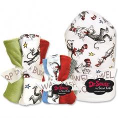 Bright and beautiful, the Trend Lab 10-pc Dr. Seuss Burp Cloth and Hooded Towel and Wash Cloth Set makes a fantastic baby shower gift. Whether youre buying the gift for someone else or getting them for your new little baby. This super absorbent 100% cotton baby cloth kit comes with a hooded towel, a set of five wash cloths and four burp cloths. The primary colors really pop when paired with the familiar and fun Dr. Seuss Cat in the Hat print. These very thirsty and soft cotton bath accessories are going to be a blessing over and over again. Which is great because they can be washed over and over and never lose their colorful appeal. Color: Blue. Gender: Unisex.