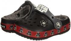Crocs Darth Vader Lined Clog (Toddler) - Black Crocs, Inc. is a rapidly growing designer, manufacturer and retailer of footwear for men, women and children under the Crocs brand. All Crocs brand shoes feature Crocs' proprietary closed-cell resin, Croslite, which represents a substantial innovation in footwear. The Croslite material enables Crocs to produce soft, comfortable, lightweight, superior-gripping, non-marking and odor-resistant shoes. These unique elements make Crocs ideal for casual wear, as well as for professional and recreational uses such as boating, hiking, hospitality and gardening. The versatile use of the material has enabled Crocs to successfully market its products to a broad range of consumers.