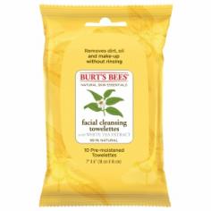 Remove make-up, cleanse and tone in one easy step with Burts Bees Facial Cleansing Towelettes with White Tea Extract. Infused with white tea extract plus aloe, these facial cleansing wipes clean your face naturally. Theyre dermatologist and ophthalmologist tested and 91.1% natural. Just wipe your face with a cleansing cloth to clean. Theres no need to rinse. With this convenient 10 count pack of face wipes, you can give your skin the care it needs no matter where you are. Put the power of nature to work for your skin with Burts Bees.
