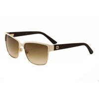 These Gucci Women's 4263/S Metal Rectangular Sunglasses are smart, fun and sexy. Beautiful authentic Gucci 4263/S 0LPI/JD Gold Copper Ivory/Brown Gradient Sunglasses made in Italy. Includes original case, cleaning cloth and authenticity card.