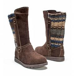 These women's MUK LUKS boots are stylish and cozy. SHOE FEATURES Sweater-knit shaft detail Contrast stitching SHOE CONSTRUCTION Faux suede, acrylic upper Fabric lining EVA midsole TPR outsole SHOE DETAILS Round toe Pull-on Padded footbed 9.5-in. shaft 13-in. circumference Promotional offers available online at Kohls.com may vary from those offered in Kohl's stores. Size: 7. Color: Brown. Gender: Female. Age Group: Kids. Pattern: Solid. Material: Acrylic/Knit/Faux Suede.
