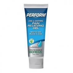 Use Perform Pain Relieving Gel for a soothing, temporary relief from minor aches and pains. The cooling menthol formula is greaseless for a more comfortable feeling that won't leave residue on your clothing or other surfaces. Simply massage it onto the affected area up to four times a day. Great for arthritis, sore muscles and joint discomfort.