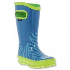 Rainy-day ramblings will take longer when she's wearing the Bogs Rainboot Zebra boot, due to increased puddle splashing. This waterproof, pull-on girls' boot features a whimsically printed natural rubber construction to keep her dry in soggy weather. Side handles make entry a breeze; the Max-Wick lining draws moisture as DuraFresh treatment controls odor. A non-marking, grippy rubber outsole keeps her on her feet.