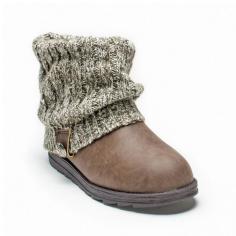 Slide into comfort with these MUK LUKS women's cuffed boots. SHOE FEATURES Cable-knit cuff Metallic button accent Water resistant SHOE CONSTRUCTION Acrylic and faux-suede upper Fabric lining EVA midsole TPR outsole SHOE DETAILS Round toe Pull-on Padded footbed Promotional offers available online at Kohls.com may vary from those offered in Kohl's stores. Size: 8. Color: Brown. Gender: Female. Age Group: Kids. Pattern: Solid. Material: Acrylic/Knit/Fauxsuede.