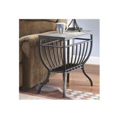 Dimensions: 24L x 12W x 24H in. Made of natural slate tile inserts. Welded metal frame in gunmetal. Natural tone ranges. Soft curving cage-like frame. Features grilled styled lower shelf. Unique contemporary design. The Signature Design By Ashley Antigo Gunmetal Chair Side End Table brings back memories of backyard barbecues with its unique contemporary design. Natural slate tile inserts make up the table top showcasing a range of natural tones that add warmth and comfort to any space. Its welded metal frame supports the table top with the help of a baked epoxy gunmetal finish giving it the strength the look demands. Soft curves along the frame enhance the cage-like frame and featured grilled styled lower shelf. About Signature Design By AshleySignature Design By Ashley, Inc. is the largest manufacturer of furniture in the world. Established in 1945, Ashley offers one of the industry's broadest product assortments to retail partners in 123 countries. From design through fulfillment, Ashley continuously strives to provide you, our customer, with the best values, selection and service in the furniture industry.