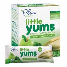 The Perfect First Snack For Little Teethers Tasty Spinach Apple Kale Wafers Certified By The Non-Gmo Project Free Of Artificial Flavors & Preservatives No Mess Solution, Easily Dissolves For Convenient Feeding Made With 100% Bpa-Free Packaging Contains 6 Individually Wrapped 3 Packs At Plum&Trade; Organics, We Believe The Joy Of Eating Starts With The Very First Spoonful. Introducing Babies To Real Food With Delightful Tastes And Pure Ingredients As Early As Possible Can Create A Foundation For A Lifetime Of Healthy Eating. Our Foods Are Cooked Just The Right Amount To Retain Nutrients Compared To Other Processing Methods. And Our Recipes Are Culinary-Inspired To Help Parents Nourish Their Little Ones With Yummy, Nutritious Foods. Plum Organics Little Yums, A Line Of Teething Wafers Made From Whole Grain Buckwheat And Real Fruit And Veggies, Is The Perfect First Snack For Little Teethers. The Wafer Easily Dissolves To Encourage Self-Feeding For Teething Babies, And Is Made With Unique Fruit And Vegetable Combinations To Delight Tiny Taste Buds. Each Biscuit Is Baked In Italy With Love, And Is Certified Organic Using Delicious And Nutritious Ingredients Such As Buckwheat, Pumpkin, And Kale. 6 - 0.5 Oz (14.1G) Packs ~ Net Wt 3 Oz (84G)