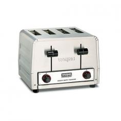 This Heavy Duty Commercial Toaster from Waring Commercial Products (model WCT800) can toast up to 300 slices per hour. This Pop-Up Commercial Toaster features four regular-size toast slots to uniformly toast bread, Texas toast, waffles and more. Electronic browning control and lift levers provide for simple toasting and the crumb tray is dishwasher safe for easy clean-up.