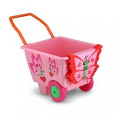 Fun is in bloom with a super cute Melissa & Doug Bella Butterfly Cart. This kids' wheelbarrow has 2 sturdy wheels and an easy-grasp handle. It's decorated with sweet butterflies in bright colors. Plus, the toy cart can be used indoors and out for all kinds of things-from moving toys to carting her doll around to helping Mom and Dad in the garden. Ages 3 and up. Gender: Female.