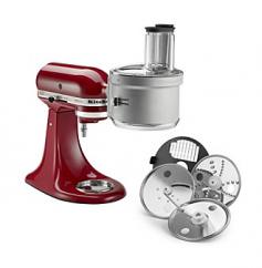 Designed to work with any KitchenAid stand mixer, this food processor attachment makes baking and cooking a breeze. Searching for fresh meal ideas? Discover great KitchenAid recipes here. Limit 5 per household. PRODUCT FEATURES Easy-to-use design makes operation practically effortless. Extra wide feed tube accommodates various sizes. Easy-to-clean construction makes maintenance a breeze. Adjustable blade lets you manage thickness. WHAT'S INCLUDED Food processor attachment Stainless steel shredding disc Stainless steel slicing disc Stainless steel julienne disc PRODUCT CARE Hand wash Manufacturer's 1-year limited warranty PRODUCT DETAILS 9.7"H x 10.2"W x 6.9"D Model no. KSM1FPA Fits all KitchenAid stand mixers Size: One Size. Color: White. Gender: Male. Age Group: Adult. Material: Stainless Steel.