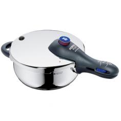 3-qt. pressure cooker with TransTherm base for even heating. Residual pressure locking with colored indicator. Includes lid with handle and insert. Stay-cool ergonomic handle detaches for easy cleaning. Made of Cromargan 18/10 stainless steel polished to a mirror finish. The WMF 07.9311.9300 Perfect Plus 3 qt. Stainless Steel Pressure Cooker is much more than another stylish gadget for your kitchen. Whether you're roasting, braising, stewing, or steaming, this is the tool for the job. Incredibly easy to use, it's bound to quickly become your go-to in the kitchen, cutting average cooking times by up to 70 percent. Equipped with a colored indicator and flame prevention, this stainless steel unit is simple and safe. Discover for yourself how this pressure cooker can make delicious, easy, and fast meals everyday. WMF Americas, Inc. From the best restaurants and hotels to the sophisticated home chef's kitchen, carefully crafted products by WMF Americas, Inc. are revolutionizing the way people cook and enjoy meals. Its products include cookware, flatware, tableware, and commercial coffee machines. Each product is constructed for durability, function, and style appeal in attempt to make cooking easier, safer, and more enjoyable and make meals simply more beautiful. With more than 150 years of experience, the company is committed to high quality and exceptional reliability.