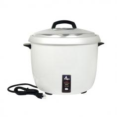 This Adcraft Premium Commercial Rice Cooker (RC-0030) cooks 30 cups of rice with ease and will keep your cooked rice warm for long periods of time. If your kitchen needs to keep high volumes of cooked rice on hand for dishes such as rice bowls, Asian dishes or Mexican style food served with rice, burritos and more, this Commercial Rice Cooker will do the trick. This heavy duty professional rice cooker comes complete with a stainless steel lid with a clear viewing top and an aluminum insert. The insert features interior graduations that are easy to read for quick and convenient rice preparation. An oversized plastic rice fork and clear plastic 4-cup measuring cup are also included. This premium commercial rice cooker also has cool to the touch handles for safe and easy mobility.