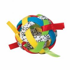 Manhattan Toy Bababall With so much touch and explore, this is the ultimate infant ball. Bababall is woven together by a series of bands made of different textures, vibrant colors and patterns for little hands to hold. The ball has thick, satin ribbons attached to the outside for added tactile stimulation. Bababall's center holds a small black and white patterned ball that rattles when shaken. Children will be intrigued to reach, rattle and play with Bababall. Along with winning the hearts of discerning babies and parents, Bababall has won the prestigious Oppenheim Toy Portfolio Platinum Seal Award. Product Dimensions (inches): 5 (L) x 5 (W) x 5 (H)Age: 0 months to 5 yearsABOUT MANHATTAN TOY Play is discovery and exploration, and joy, and growth, and learning, and so much more. And for us play is serious work. So when we bring play to life, we do it with a commitment to the finest in craftsmanship and creativity. All of our products, from the newest concepts to our time-tested classics, are innovatively designed to inspire imaginative play and delight our consumers large and small. Originality Founded in 1979 by Francis Goldwyn (grandson of motion picture studio owner Sam Goldwyn), Manhattan Toy pioneered the use of non-traditional fabrics in toy design and introduced delightful new body styles in soft toys. Although Goldwyn is no longer involved in the ownership of Manhattan Toy, we remain true to his vision of marching to the beat of a different (toy) drum. Developmental Value Play is not only fun, it's essential to a child's cognitive, emotional, and social development. Our design process blends science and whimsy to produce toys that offer children a rich array of visual and tactile stimulation and unlimited opportunities for imaginative exploration. Quality & Safety Our unsurpassed quality standards ensure that our toys are both durable and safe. Prior to manufacture, each Manhattan Toy design is thoroughly tested to comply with the most rigorous international standards for children's products. Our quality assurance team continually reviews designs and procedures to ensure that products exceed both existing and new safety regulations. Recommended Ages:0 - 5