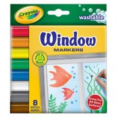 Write on windows, mirrors, frames and more! Color inks simply rinse or wipe off most children's skin with no soap or scrubbing. Quick-drying, low-mess ink reduces smearing. Certified AP nontoxic. Conforms to ASTM D-4236. Crayola Markers & Highlighters part of a large selection of office supplies. Crayola(R) Washable Window Markers, Conical Tip, Assorted Colors, Box Of 8 is one of many Art Markers available through Office Depot. Made by Crayola.