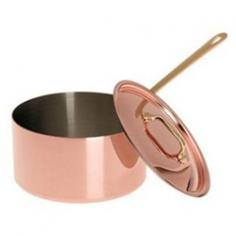This 1.2-qt. Mauviel Sauce Pan is perfect for small-scale cooking tasks: cooking rice, heating milk and chocolate, or warming leftover soup. It's also great for melting butter or reducing sauces. It's crafted from copper and has a stainless steel interior that won't interact with foods and makes for easy cleaning. Copper is a terrific choice for cookware because it is twice more conductive than aluminum and ten times more conductive than stainless steel. No wonder copper is the most preferred material of cookware by popular chefs and avid home cooks; its ability to heat up evenly and rapidly and to cool down just as quick allows for maximum control and excellent cooking results. Its tight-fitting lid seals in flavors, moisture, and nutrients, making your food extra tastier! Please handwash with mild dish soap. Made in France. The Cuprinox Pour la Table line is designed for both attractive serving and efficient cooking. The copper construction is especially ideal for high-heat recipes such as sautes or stir-fries. Bronze handles are fixed by sturdy stainless steel rivets and they are easy to clean with no retinning required. Pots, pans and items from the Cuprinox Pour La Table line can be used for any heating element except on an induction hob. Mauviel, a French family business established in 1830 and located in the Normandy town of Villedieu-les-Poeles, is the foremost manufacturer of professional copper cookware in the world today. Highly regarded in the professional world, with over 170 years of experience, Mauviel offers several different lines of copper cookware to professional chefs and home cooks that appreciate the benefits of their high quality products.