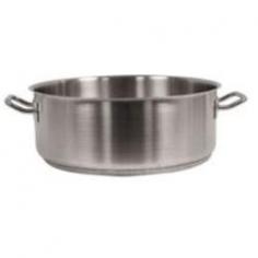 Commercial brazier can be used in commercial kitchens to boil, steam, and braise food: Made of stainless steel with a smooth finish, it is induction-ready, durable, and sturdy: Round bottomed base heats up quickly and reduces cooking time