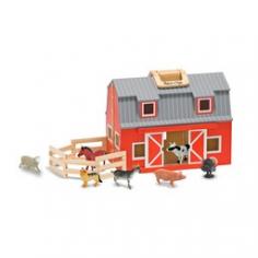 Has a wooden ladder and folding corral Includes 7 realistic plastic animals Crafted from wood Measures 11.25L x 13.5W x 7H inches Recommended for ages 3+. Your kids will love spending time at the farm and taking care of the animals with the Melissa and Doug Fold & Go Barn. Crafted from wood and fully assembled this barn includes seven farm animals a wooden ladder and even a folding corral so you won't have to worry about the animals escaping. The barn opens up to reveal two levels and several stables so your child can rest assured that his animals are safely sleeping each night. The chunky handle makes this barn easy to tote around whether around the house or on trips. Recommended for ages three and up. Additional Features Comes fully assembled Chunky handle makes this barn easy to bring along About Melissa & Doug ToysSince 1988 Melissa & Doug have grown into a beloved children's product company. They're known for their quality educational toys and items and have grown in double digits annually. The Melissa & Doug company has been named Vendor of the Year by such great retailers as FAO Schwarz Toys R Us and Learning Express and their toys have been honored as Toys of the Year by Child Magazine FamilyFun Magazine and Parenting Magazine. Melissa & Doug - caring quality children's products.