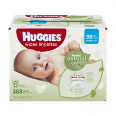 Get the only baby wipes with softer Triple Clean* layers for a gentle clean. HUGGIES Natural Care Wipes Refill packs are a perfect way to replenish your HUGGIES tubs and containers. With Aloe and Vitamin E, Natural Care wipes are great for your new baby's naturally perfect skin. Our natural baby wipes are our simplest formula for a hypoallergenic, unscented (99% water), and sensitive clean, yet still remain thick enough to handle any mess.