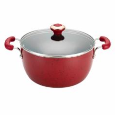 The Paula Deen Signature Porcelain Nonstick 5.5 qt. Covered Casserole - Red Speckle has a homey, comfortable look just made for potlucks in the park. The speckled red porcelain exterior is a pop of color in the kitchen and is also durable, stain-resistant, and easy to clean. This casserole pot features steep sides and a tight-fitting lid to lock in flavors. It's made of aluminum for quick and even heat distribution and has a nonstick coating for easy clean-up. Handles are double-riveted with matching red silicon and the top handle has a touch of coppery bling. About Paula DeenSouthern cooking queen Paula Deen is known to millions as a popular TV show cooking host on the Food Network, as well as a bestselling author. The Georgia native parlayed a home-based meal delivery service into her successful Lady and Sons restaurant in Savannah, Ga. In 2008, Deen partnered with Meyer Corporation to launch a line of signature cookware, bakeware, kitchen tools, and accessories, which are used by home cooks everywhere.