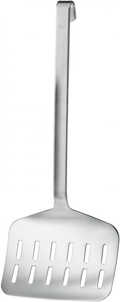 Ideally suited for lifting out asparagus, boiled fish, potato slices and vegetables materials, primarily 18/10 stainless steel because it is hygienic, neutral to taste The curvature of the blade prevents food from slipping off Rounded hook for easy storage ready to hand in the open kitchen Dimensions: Total Length: 14.2-in (36.0cm) 5-year warranty