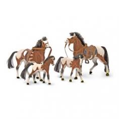 Set of 4 Appaloosa horses. Velvety texture. Mom and Dad horses include saddles. Realistic tails and manes. Recommended for ages 3 and up. Dimensions: 9.1W x 5.5D x 19.5H in. The Melissa and Doug Horse Family is wild and free - just like your imagination. All four horses have a velvety texture and classic Appaloosa markings - mom and dad even come with saddles. About Melissa & Doug ToysSince 1988, Melissa & Doug have grown into a beloved children's product company. They're known for their quality, educational toys and items, and have grown in double digits annually. The Melissa & Doug company has been named Vendor of the Year by such great retailers as FAO Schwarz, Toys R Us, and Learning Express, and their toys have been honored as Toys of the Year by Child Magazine, FamilyFun Magazine and Parenting Magazine. Melissa & Doug - caring, quality children's products.