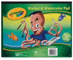 CRAYOLA-Giant Marker & Watercolor Pad. Loads of coloring and painting fun! This package contains one 12x16in pad of twenty-five heavy; bright white papers. Recommended for children ages 3 and up. Imported.