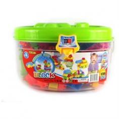 Fun Blocks 'Deluxe Learning' 136 Piece Kid's Children's Toy Building Block Play Set-Comes in Clear Container! Measures 14.5 Long-Bright Vivid Colors-Assorted Shapes and Colors, Endless Combinations-Approximate Block Height: 1.5