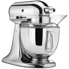 5 qt. capacity; 10 speeds Chrome finish325-watt motor for 9-cup flour power Stainless steel bowl with handle Includes beater dough hook and wire whip. Add the sleek gleaming style of chrome to your kitchen with the KitchenAid KSM152PSCR KSM152 Custom Metallic Series Stand Mixer - Chrome. This all-metal mixer is built for power and durability with a 325-watt motor and 10-speed solid-state control. Additional Features: 14.13L x 8.75W x 14H inches Tilt head for easy bowl access Powerful direct-drive transmission Power hub to add attachments About KitchenAidFor over 80 years KitchenAid has been devoted to creating innovative cookware that inspires culinary excellence. From the original Stand Mixer first created in Troy Ohio this industry leader now offers a wide assortment of cookware bakeware kitchen accessories and appliances. All products are designed with your cooking needs in mind and are engineered to exceed the highest manufacturing standards. Since 1919 KitchenAid has been synonymous with quality and value. As a result all KitchenAid products are backed by exceptional industry-leading warranties. Check out the complete line today.