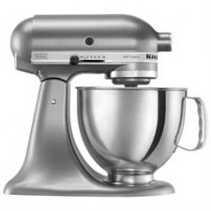 Equip your kitchen with the legendary KitchenAid 5-Quart Artisan Stand Mixer. ; This incredibly versatile machine can knead dense dough and whip delicate meringue. ; 10-speed lever control lets you stir slowly, mix at medium speed or whip at high speed. ; Motor head tilts back for easy access to bowl and beaters. ; 5-qt. stainless steel bowl locks into place while the mixer does all the work. ; Transparent splash shield fits on top of bowl to keep your work area free of spills and splatters. ; Included accessories: 1 x Flat Beater 1 x Wire Whip 1 x Dough Hook; All-metal construction for durable wear. ; Contains a power hub for additional attachments. ; Instruction booklet includes recipes for appetizers, entrees, cakes, breads and more! ; Some parts are dishwasher safe. Please refer to instruction book for care and cleaning. ; KitchenAid has partnered with Susan G. Koman to create Cook for the Cure, giving people with a passion for cooking a way to support a meaningful cause. The program raises funds and awareness for the fight against breast cancer. From pink products and celebrity chef auctions to home-based fundraising events, this partnership between KitchenAid and Susan G. Komen has raised more than $9 million over the past decade. Appliances in the colors Pink and Raspberry Ice provide KitchenAid customers a chance to support breast cancer awareness while adding a splash of color to the kitchen. ; KitchenAid offers a one-year manufacturer's warranty on kitchen electrics. Additional warranty information in product packaging. ; Assembled in the U.S.A. ; 325 watts. ; Depth: 14 in Measurements: ; Weight: 18 lbs; Width: 8 in